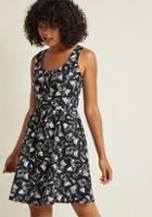 Modcloth Good Enough To Trick-or-treat Glow-in-the-dark A-line Dress In Xs