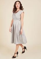  Keener Postures Midi Dress In Smoke In S