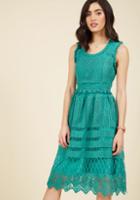 Modcloth Esteemed Elegance A-line Dress In Jade