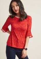 Modcloth Romantic Bell Sleeve Top In 4x