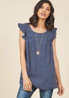 Modcloth Lovely And Ruffly Top In Dots In 3x