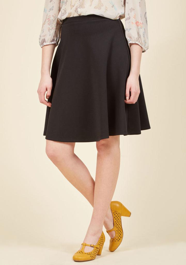 Modcloth En Pointe Accompanist A-line Skirt In Black