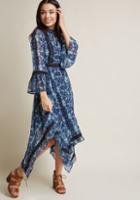 Modcloth Retro Midi Dress With Bell Sleeves In Xs