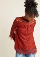 Modcloth Lithe I Was Saying Lace Top In Brick