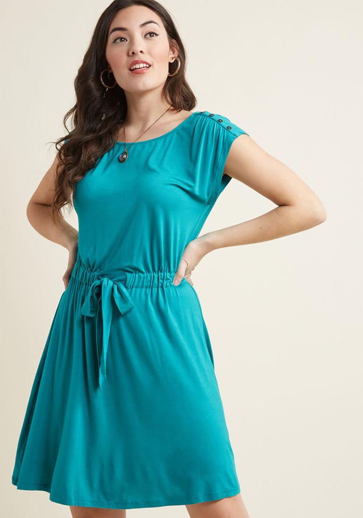 Modcloth Seen As Sophisticated Knit Dress In Aqua In 2x