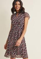 Modcloth Oh Say Can Museum Floral Dress In Navy Bloom In 1x
