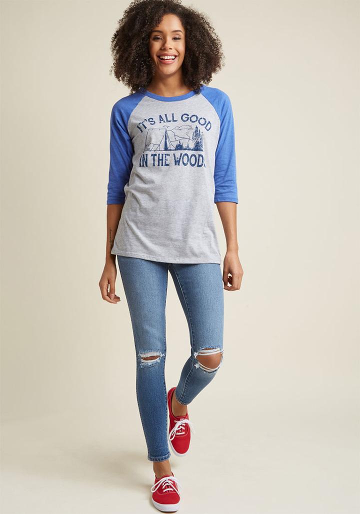 Modcloth Camp See Clearly Men's Graphic Tee In S