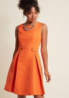 Modcloth So Sixties A-line Dress In Clementine In 2x