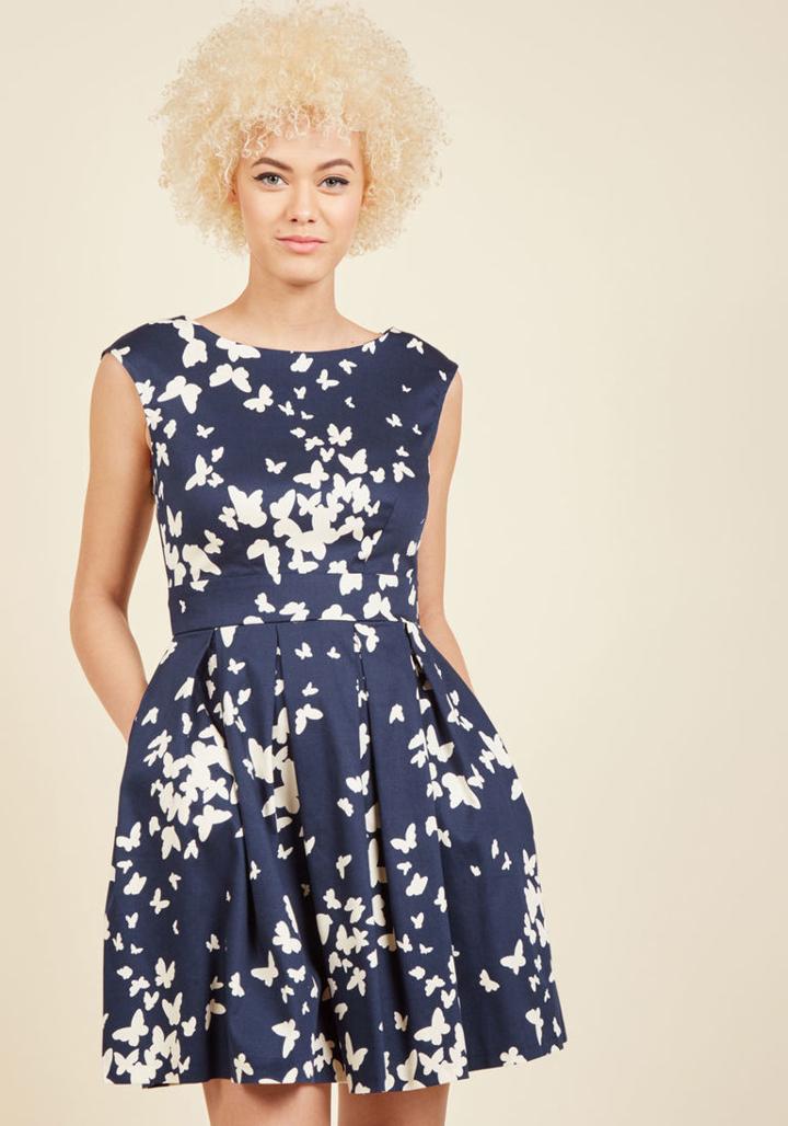 Closetlondon Fluttering Romance A-line Dress In Butterfly Silhouettes