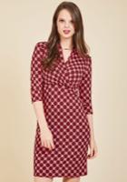  Tile And Again Knit Dress In Burgundy In S