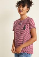 Modcloth Dapper Day Off Striped Top In Meow In S