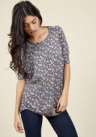 Modcloth Best Of Botanical Floral Top In Charcoal In 3x