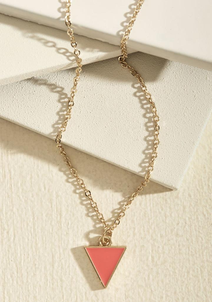 Modcloth Worth A Tri Necklace In Punch
