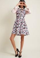Modcloth Unprecedented Panache A-line Dress In Crossword In 1x