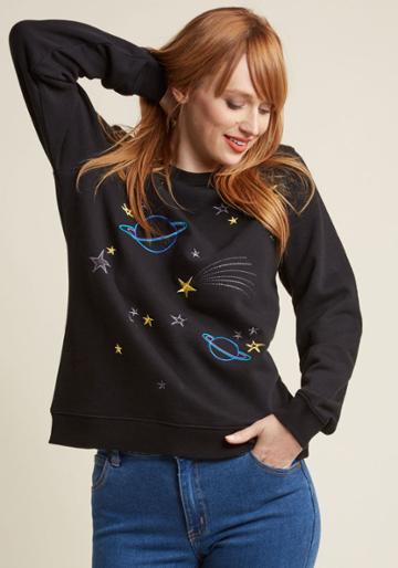 Sugarhillboutique Sugarhill Boutique For A Good Cosmic Embroidered Pullover In 18 (uk)