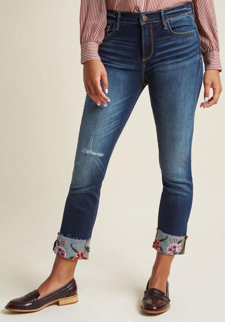 Modcloth Driftwood Off The Cuff Cropped Skinny Jeans In 24