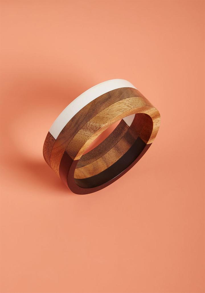 Modcloth Natural Inclination Wooden Bracelet