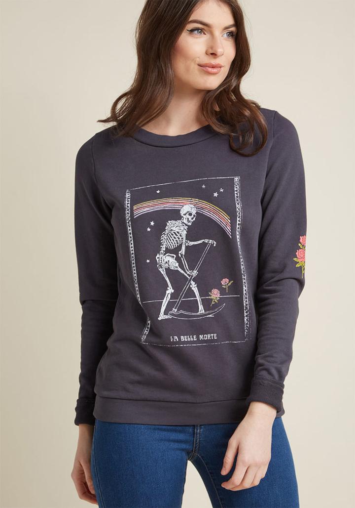 Modcloth Le Belle Morte Sweatshirt In Xs