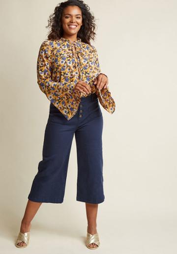 Modcloth Wide-leg Culottes With Pockets In 2x