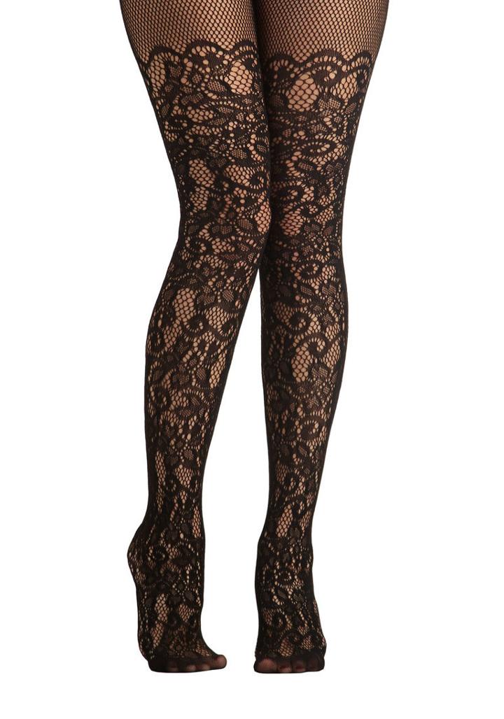 Modcloth Intricately Exquisite Tights - Extended Size In Plus