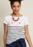 Modcloth Meowing And Musing Embroidered T-shirt In 2x
