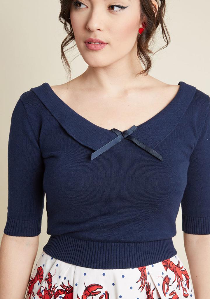 Collectif Collectif X Mc Nostalgic Darling Cropped Sweater In 12 (uk)