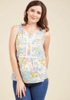  Prim And Pastoral Sleeveless Top In Meadow In S
