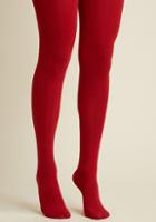 Modcloth Accent Your Ensemble Tights In Candy Apple In M