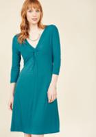 Modcloth Dress For Yes Knit Dress In Teal In 2x