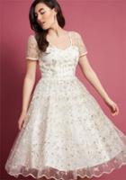 Collectif Collectif X Mc Rosette Radiance A-line Dress In Ivory In 18 (uk)