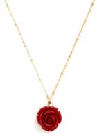 Anaaccessoriesinc Retro Rosie Necklace In Red