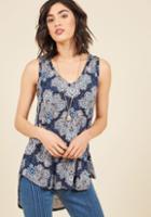  Infinite Options Tank Top In Blue Paisley In S