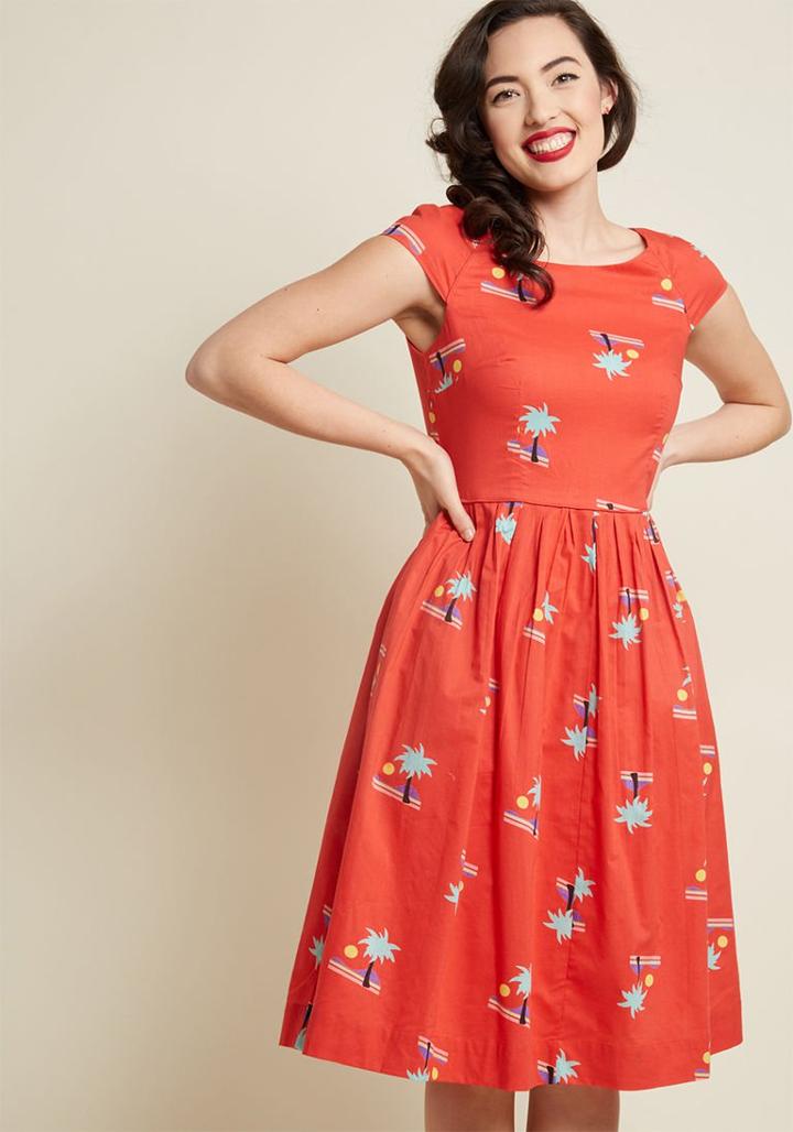 Emilyandfin Emily And Fin Unmatched Panache Midi Dress In Getaway In Xxs