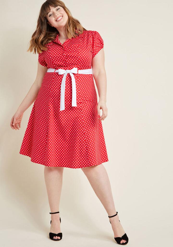 Modcloth Hepcat Soda Fountain A-line Dress In Cherry In M