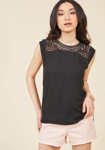 Modcloth Creative Mixer Sleeveless Top In Black