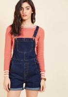  Make Shortall Work Of It Denim Romper In Dark Wash In 1x