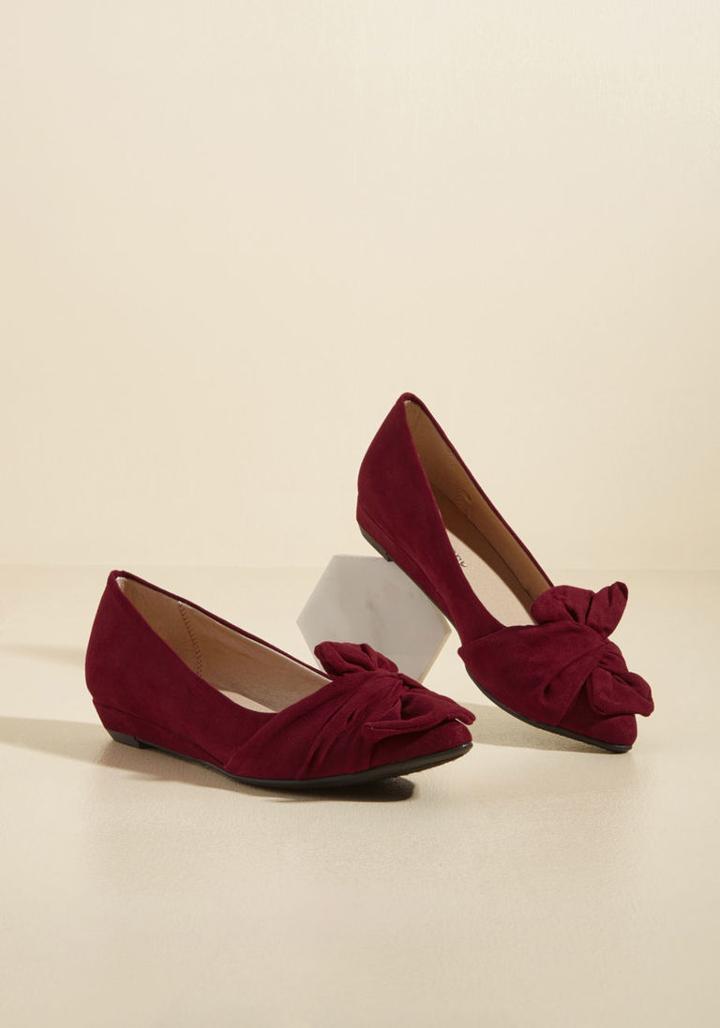 Modcloth Work To Wow Sliver Wedge In Wine