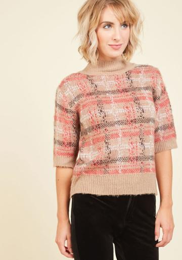  Nestle With The Idea Plaid Sweater In L