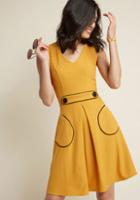 Modcloth Obsessed With Retro A-line Dress In Marigold
