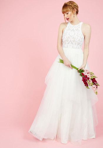  A Glimmer Of Elope Maxi Dress In White In 6