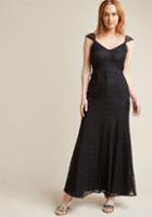 Modcloth Lace Maxi Dress With Beaded Neckline In Xs