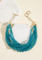 Modcloth Burst Your Bauble Necklace In Matte Teal