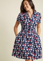 Modcloth Summer School Cool Shirt Dress In Kitties
