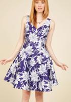  Ladylike Luxury Fit And Flare Dress In Violet In S