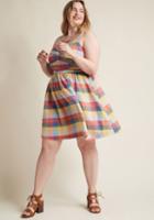 Modcloth Conservatory Chic A-line Dress In Madras In 1x