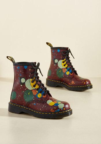  March Through Manhattan Leather Boot In Splatter In 6