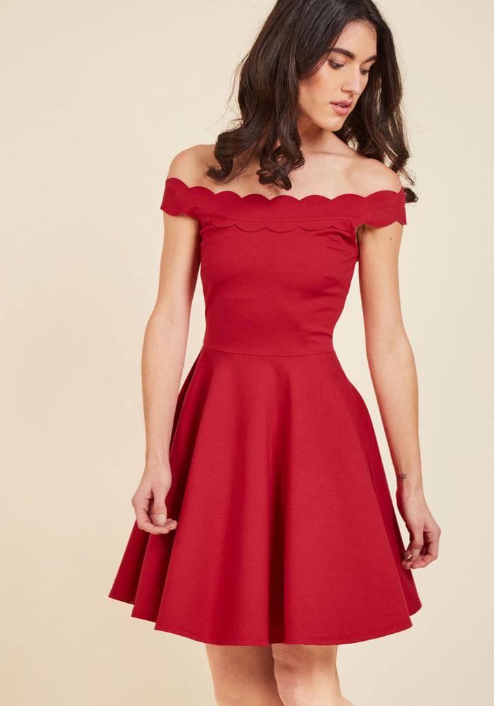 Modcloth Romantic Marvel A-line Dress In L