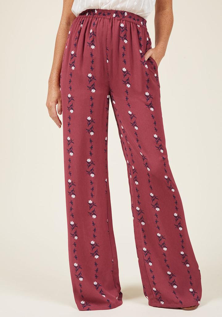 Modcloth Floral Wide-leg Palazzo Pants In 4x