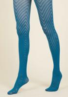 Modcloth Fashionably Emulate Tights In Teal