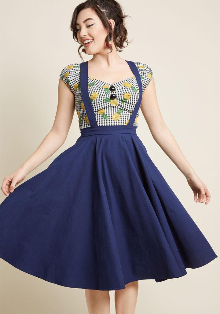 Collectif Collectif X Mc Curtsy Courtesy Midi Jumper In Navy In 28 (uk)